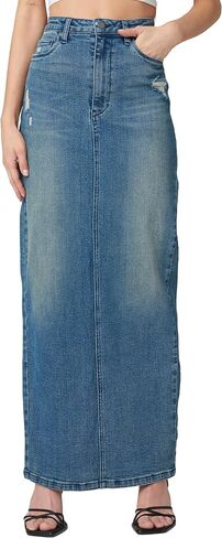 [BLANKNYC] Womens Sustainabke Maxi Denim Tube Skirt in Saudi Arabia