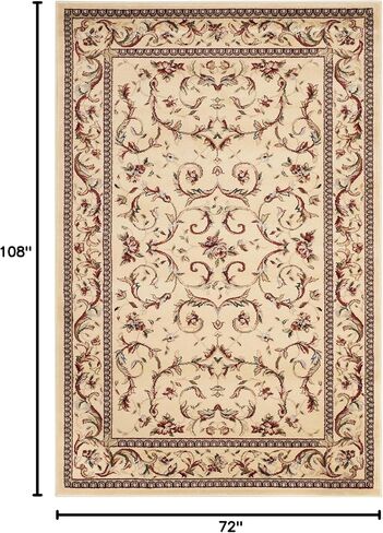 سجادة SAFAVIEH Lyndhurst Collection Accent - 4 × 6 بوصة، عاجي وعاجي، تصميم ملتف، لا يتساقط ويسهل العناية به، مثالي للمناطق ذات حركة المرور العالية في المدخل، وغرفة المعيشة، وغرفة النوم (LNH322A) in Saudi Arabia