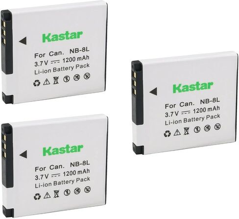 Kastar 4-Pack NB-8L / NB-8LH Battery 3.7V 1200mAh Replacement for Canon PowerShot A2200, PowerShot A3000 is, PowerShot A3100 is, PowerShot A3150 is, PowerShot A3200 is, PowerShot A3300 is Camera in Saudi Arabia