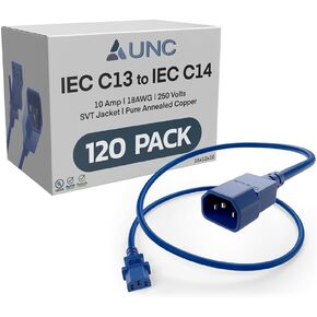 UNC 3ft PDU Power Cable C13 to C14 10Amp 18AWG 250V SVT Jacket UL Listed, Blue, 3 Foot in Saudi Arabia