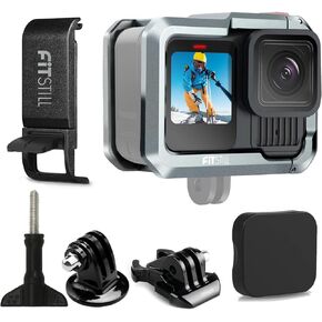 Fitstill Aluminium Cage Protective Case Frame Housing for Go Pro Hero 13 Hero 12 Hero 11 Hero 10 Hero 9 Black ، Camera Replas