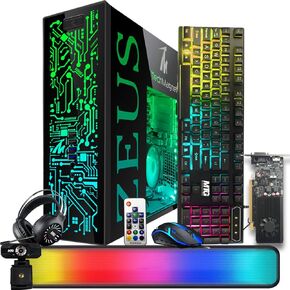 TechMagnet Gaming Desktop PC, Intel i7 6th Gen, Zeus Pro 6, GT 1030 2GB DDR5, 16GB RAM ARGB, 1TB SSD + 2TB HDD, MTG 24 Inch Curved Gaming Monitor, RGB Kit, Windows 11 Pro (Renewed)