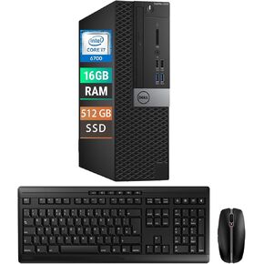 Dell OptiPlex 5050 SFF Desktop Computer PC, Core i7-6700 3.4GHz, 16GB RAM, 512GB SSD, HDMI, Keyboard and Mouse, Windows 10 Pro (Renewed)
