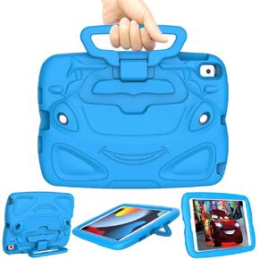 iPad 9th Generation Case for Boys Girls, 10.2 inch iPad Case for Kids, 3D Cartoon Kids Proof EVA Foam Handle Stand Protective Cover for iPad 9th 8th 7th Geneartion 10.2" Tablet - Blue