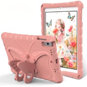 حالة Kids iPad لـ 9th/8/7th Gen - iPad 10.2 بوصة 2021/2020/2019 مع حامل الفراشة ، iPad Air 3 10.5 بوصة و iPad por