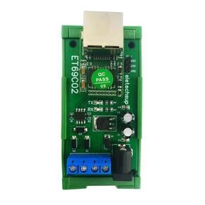 RS485 to Ethernet Converter Modbus TCP/RTU MQTT UDP/TCP Client Server Industrial Serial Port Module TVS Surge Protection DIN Rail DC6.5-25V for PLC SCADA Home Automation (Only Board)