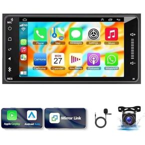 4+64G 7 Inch Android 13 car Stereo Radio for Toyota 4Runner 2003-2009，for Tundra 2003-2006 for Sequoia 2003-2007 Touch Screen w/Wireless Carplay & Android Auto WiFi Bluetooth Navigation Camera MIC
