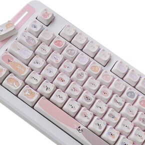 Mao Height Cat and Dog Team Theme keycaps PBT keycaps Customized keycap Set Suitable for 61/87/104/108 Cherry MX Switch and Other Mechanical Keyboards