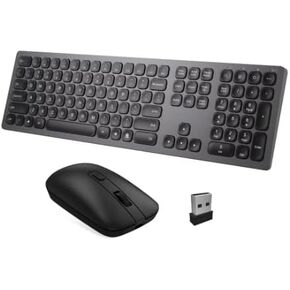 Wireless Keyboard and Mouse Combo, 2.4G Rechargeable, 110 Keys, 1200 DPI, USB
