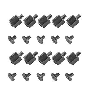 10 Set Hand Mounting Kits Stand Off Screw Hex Nut Motherboard Silver Black(Black)