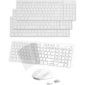 Wireless Keyboard Mouse Combo + 3 Pack Keyboard Cover