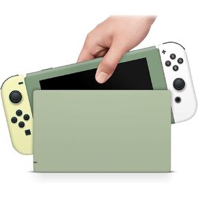 ZOOMHITSKINS Compatible with Switch Skin Cover Sun Gardening Green Yellow White Plain Solid Color Vintage Vinyl Decal Sticker Wrap, Made in The USA