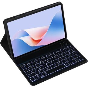 لوحة المفاتيح اللاسلكية القابلة للفصل المغناطيسي والسرد مع غطاء جلدي لـ Huawei Matepad M6 8.4 بوصة لوضع لوحة مفاتيح الحماية الكاملة (Black ، Touch & Mouse)