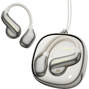 Monster Open Ear AC390 Headphones, Bluetooth 6.0 Earbuds with Stereo Sound, Wireless Headphones 24H Playtime, IPX5 Waterproof, Rotating Charging Case with Lanyard, Ultra-Light Open Ear Earbuds