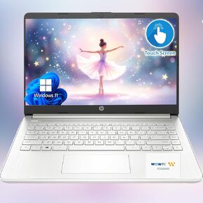 HP 14" Touchscreen Laptop, AMD Efficient Processor, 16GB RAM, 512GB SSD, HD Touch Display, Windows 11, Wi-Fi, Bluetooth, HDMI, Webcam, Lightweight & Portable, Great for Study & Everyday Use