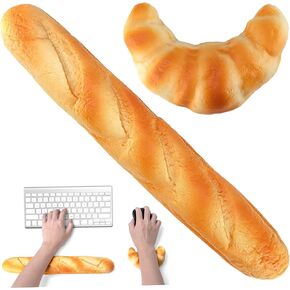 2PCS Bread Wrist Rest Simulated Baguettes Shape Cute Wrist Rest Soft & Comfortable Cute Keyboard Wrist Rest for Office Computer Kindergarten Activity Decoration Cute Keyboard Wrist Rest Bread Wrist R