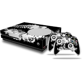 Decal Vinyl Skin Wrap Compatible with Xbox One S Console and Controllers - Big Kiss Lips White on Black