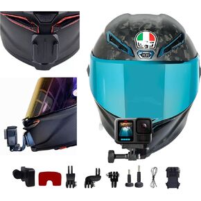 Customized Chin Mount for The AGV Pista GP RR,That Keeps The Camera Lens in The Center Position Compatible with GoPro Hero, Insta360, DJI, Adjustable Camera Bracketa