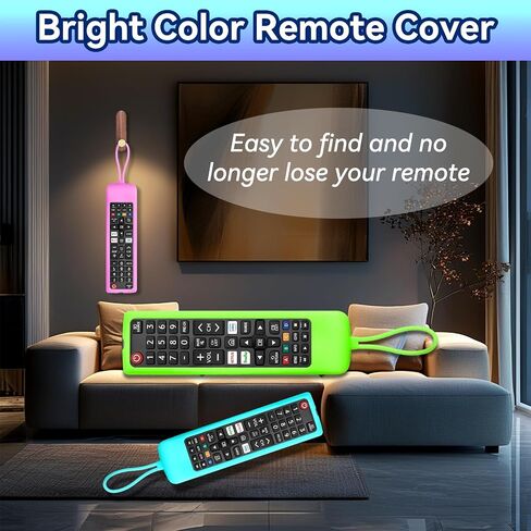 3 Pack Remote Case Compatible with Samsung TV Remote, Universal Silicone Protective Battery Cover Sleeve Skin for Samsung Smart TV LCD LED HDTV 3D Smart TVs Models (Pink+Blue+Green) in Saudi Arabia