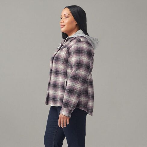 Dickies Size Women’s Plus Flannel Hooded Shirt Jacket in Saudi Arabia