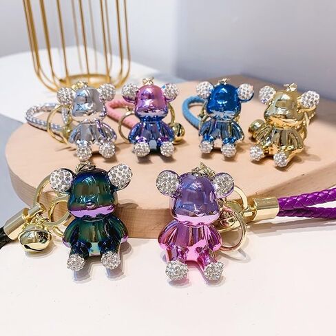Men Women Boy Girl Cool Half Mechanical Body Standing Bear Keychain Christmas Gift Animal Pendant Metal Key Ring in Saudi Arabia