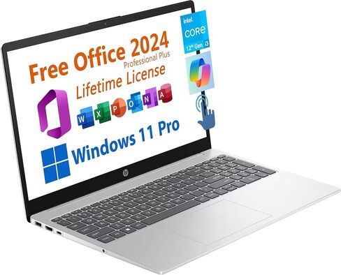 HP 15.6 "كمبيوتر محمول من طلاب الأعمال ، ترخيص Microsoft Office 2024 Lifetime ، Copilot AI Chat ، FHD Non-Touch ، Intel 8-Core I3-N305 3.8 GHz ، 16GB RAM ، 1TB SSD ، Long Battery! in Kuwait
