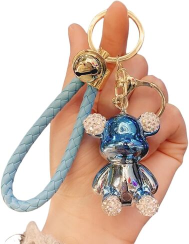 Men Women Boy Girl Cool Half Mechanical Body Standing Bear Keychain Christmas Gift Animal Pendant Metal Key Ring in Saudi Arabia