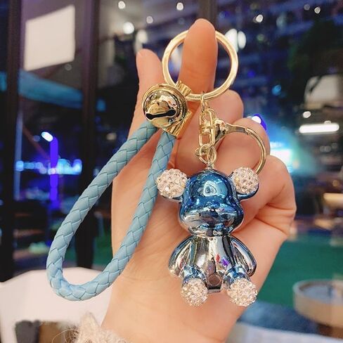 Men Women Boy Girl Cool Half Mechanical Body Standing Bear Keychain Christmas Gift Animal Pendant Metal Key Ring in Saudi Arabia