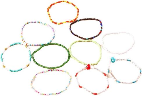 COLORFUL BLING 2-6Pcs Multilayer Cute Funny Mushroom Stretch Bracelet Sweet Pearl Beaded Fresh Foods Mushroom Wrap Bracelet for Women Girls Lovely Jewelry in Saudi Arabia
