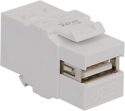 ICC USB 2.0 A to B Modular Coupler in White for HD Style in Saudi Arabia
