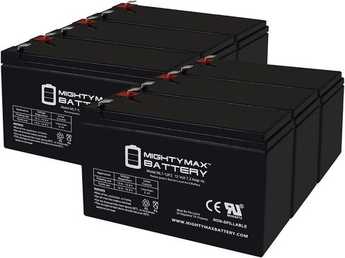 Mighty Max Max Battery 12V 7AH F2 PRATTION BUTTION FOR APC Back-Ups Pro 1300/1500-8 Pack in Kuwait