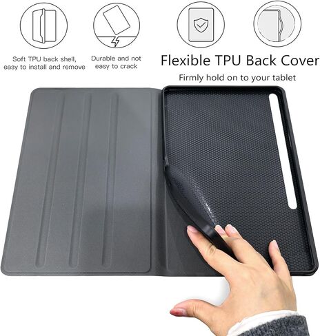 Case for Samsung Galaxy Tab S10 FE/ S9 FE 5G 10.9 Inch/Tab S9 11 Inch, Slim PU Leather Stand Cover with Auto Wake/Sleep, Multi-Angle Viewing & Shockproof, Black Cat Sky in Kuwait