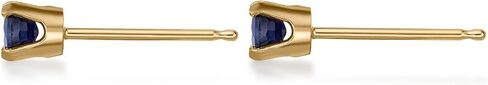 Small Gemstone Round Stud Earrings for Women I 14k White or Yellow Gold Earrings I 3mm Birthstone 4-Prong Setting I Push Back Studs by Lavari Jewelers in Saudi Arabia