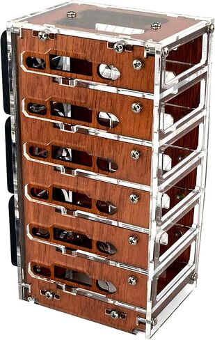 C4Labs Zebra Bramble Fan Cluster Case - Raspberry PI 5 ، 4B & 3B+ (6 Stack ، Wood Classic) in Kuwait