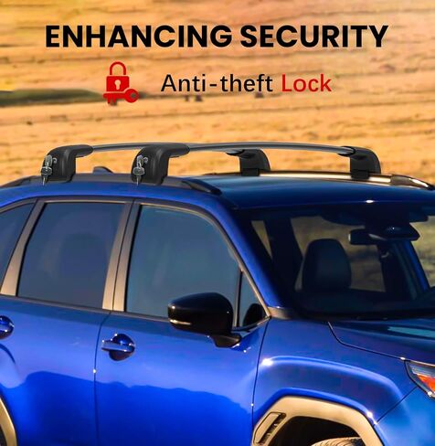 قضبان متقاطعة لسقف السيارة لـ XV Crosstrek 2018-2023 / Impreza 2017-2023 مع قفل مضاد للسرقة، قضيب متقاطع من الألومنيوم مضاد للصدأ لحامل البضائع على السطح وأمتعة قوارب الكاياك والدراجة على الجليد in Kuwait