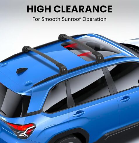 قضبان متقاطعة لسقف السيارة لـ XV Crosstrek 2018-2023 / Impreza 2017-2023 مع قفل مضاد للسرقة، قضيب متقاطع من الألومنيوم مضاد للصدأ لحامل البضائع على السطح وأمتعة قوارب الكاياك والدراجة على الجليد in Kuwait