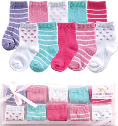 Luvable Friends Unisex Baby Socks Giftset, Zebra, 0-9 Months in Kuwait