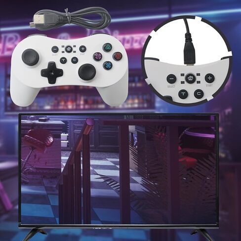 Ingqi New Wireless Pro Controller Gamepad استبدال لـ Nin-tendo Switch Joypad Joystick Remote-400mAh Lithium Ba-Tterther مع 1.8 م / 5.9 قدمًا طول كابل USB أبيض in Saudi Arabia