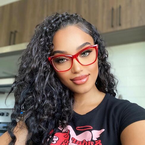 Zeelool Stylish TR90 Oversized Cat Eye Glasses with Non-prescription Clear Lens for Women Raegan OT964573 in Saudi Arabia