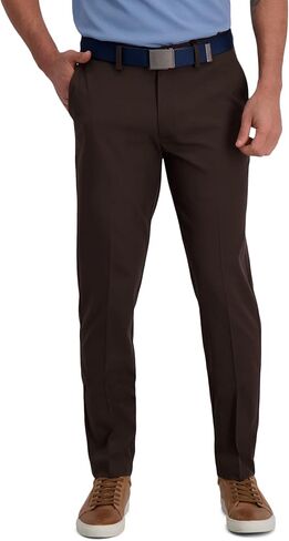 بنطال Haggar الرجالي Cool Right Performance Flex Slim Fit من الأمام المسطح، أسود، 29Wx30L in Saudi Arabia