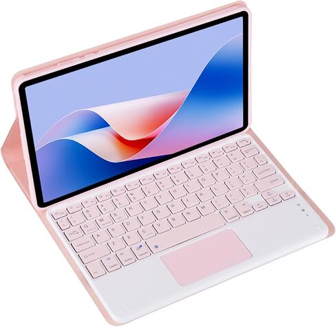 Magnetic Detachable Wireless Keyboard Case& Mouse Combo with Leather Cover for Lenovo Tab P12 12.7-inch 2024/2023 TB370FU Tablet Full Wrapped Protection Case (Pink,Touch Pad) in Saudi Arabia