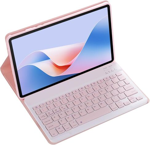 Magnetic Detachable Wireless Keyboard Case& Mouse Combo with Leather Cover for Lenovo Tab P12 12.7-inch 2024/2023 TB370FU Tablet Full Wrapped Protection Case (Pink,Touch Pad) in Saudi Arabia