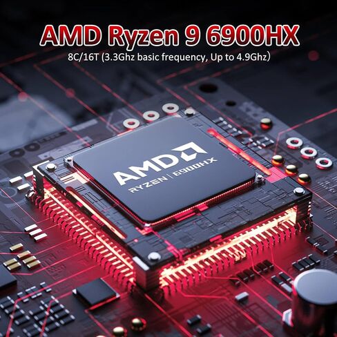 15.6" FHD Gaming Laptop with AMD Ryzen 9 6900HX (8/16, Up to 4.9GHz), 32GB DDR5 RAM, 1TB NVMe SSD Windows 11 Pro Laptops, Backlit KB, Privacy Camera, USB-C, Fingerprint Reader, High-Performance in Kuwait