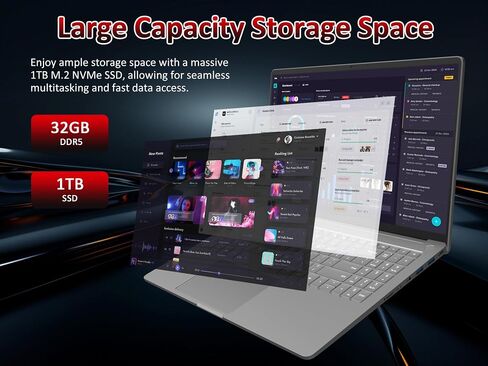 15.6" FHD Gaming Laptop with AMD Ryzen 9 6900HX (8/16, Up to 4.9GHz), 32GB DDR5 RAM, 1TB NVMe SSD Windows 11 Pro Laptops, Backlit KB, Privacy Camera, USB-C, Fingerprint Reader, High-Performance in Kuwait