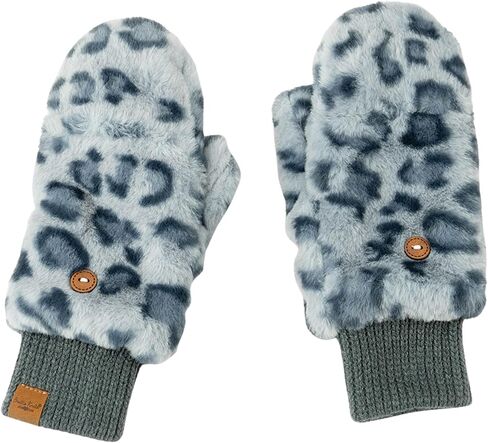قفازات Britt's Knits النسائية الشتوية بطبعة الفهد من الفرو النباتي المبطنة والمبطنة in Kuwait