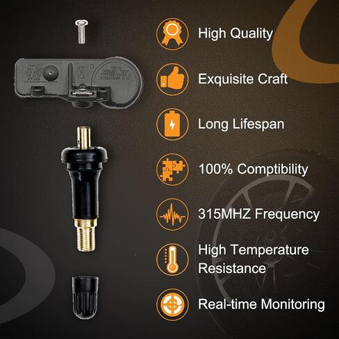 مستشعر ضغط الإطارات HQPASFY 315 ميجا هرتز TPMS 4 قطع متوافق مع Ford F250 F350 F450 Focus | لينكولن إم كيه إس| ميركوري ميلان والمزيد يستبدل # DE8T-1A180-AA، 9L3Z-1A189-A، DE8T-1A150-AA in Kuwait