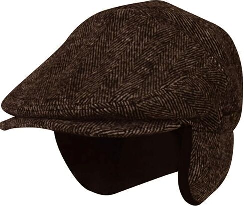 100% Wool Herringbone Winter Ivy Cabbie Hat w/Fleece Earflaps – Driving Hat (L, IVE2340PLAID) in Saudi Arabia