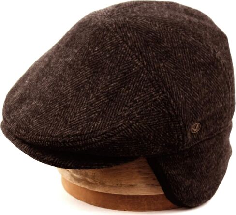 100% Wool Herringbone Winter Ivy Cabbie Hat w/Fleece Earflaps – Driving Hat (L, IVE2340PLAID) in Saudi Arabia