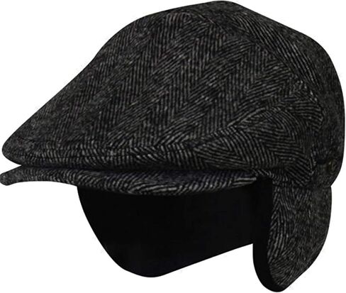 100% Wool Herringbone Winter Ivy Cabbie Hat w/Fleece Earflaps – Driving Hat (L, IVE2340PLAID) in Saudi Arabia