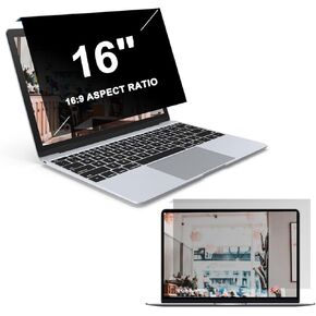2 Pack Hanging Laptop Privacy Screen 16 inch, Anti Glare Blue Light Filter Privacy Shield, Removable Laptop Screen Shield Protector Panel with 16:9 Widescreen Monitor